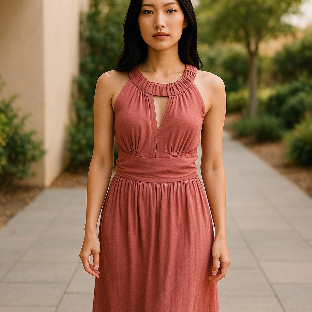 To the Max!‎  Womens Dress Size Small Rust Open Front Halter Knit Pockets NEW